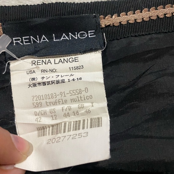 Rena Lange Black and Tan A-Line Pleated Skirt - Picture 2 of 16